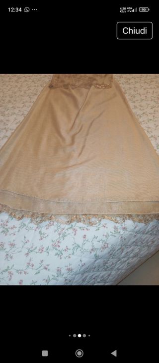  Atelier Blazer gonna lunga e top pizzo oro beige 