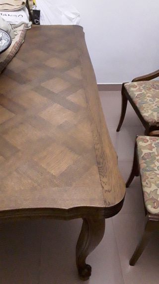 Mesa de roble natural de madera