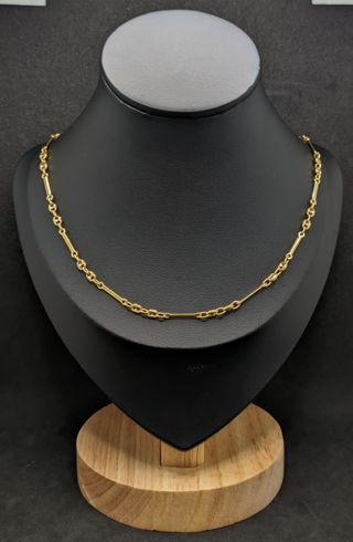 Cadena Calabrote y Barras oro 18k, 12.69 g, 51cm.
