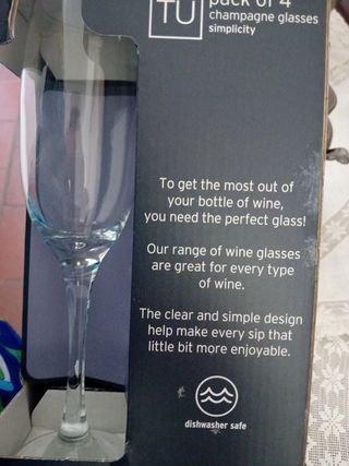 4 Bicchieri Champagne - Trasparenti