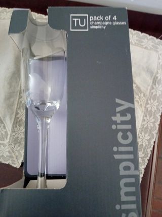 4 Bicchieri Champagne - Trasparenti