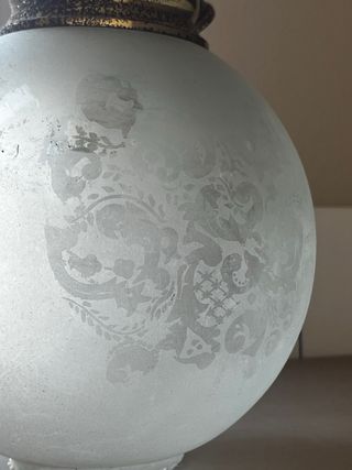 Lampara vintage tulipa cristal dorada antigua