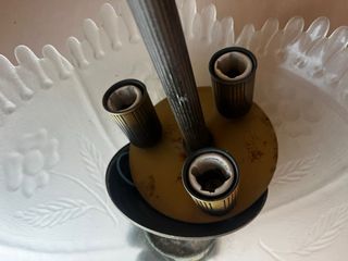 Lampara antigua cristal vintage tulipa leer