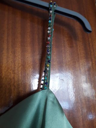 Vestido Zara L verde oliva