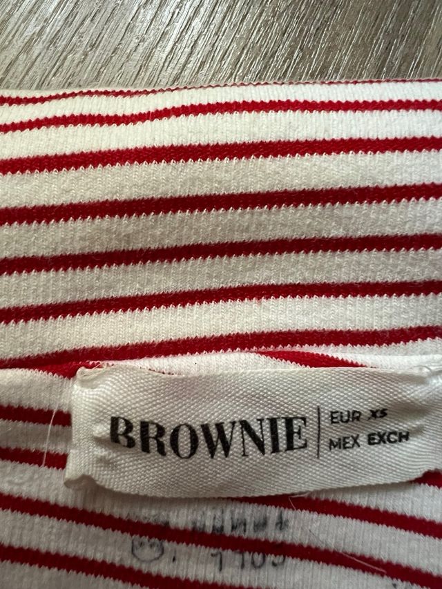 Top Brownie rayas rojas y blancas