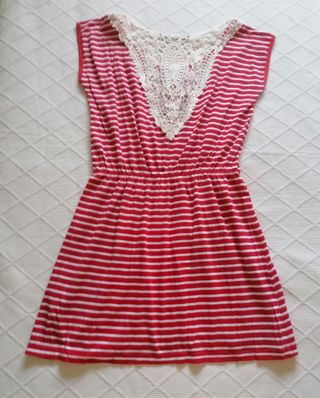 Vestido Sfera Casual rayas rojas - M