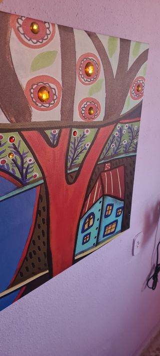 Cuadro grande estilo naïf..1.50 ancho × 50 alto