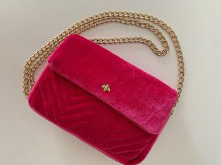 Bolso Pull&Bear terciopelo rosa