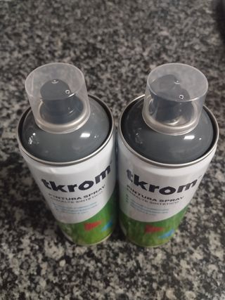 2x Pintura spray Gris Hierro RAL 7011