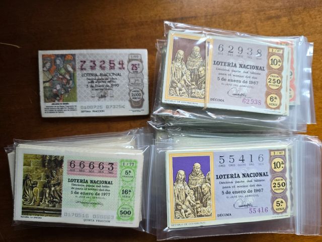 Decimos Lotería Nacional años completos