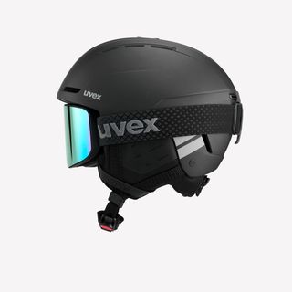 Conjunto casco + máscara de esquí adulto, UVEX negro