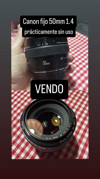 Objetivo Canon 50mm 1.4 - Lente fija
MUY POCO USO