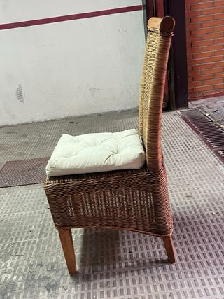 6 sillas mimbre terraza - marrón