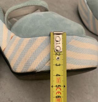 Sandali Carmens con zeppa azzurri