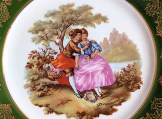 Plato porcelana Limoges Fragonard vintage 16cm