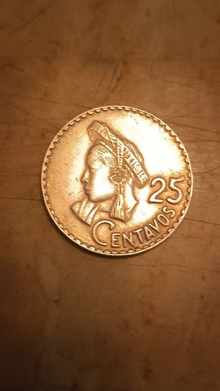 Moneda Guatemala 25 Centavos 1970