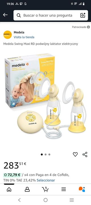 Sacaleches Medela Swing Maxi Flex Doble.