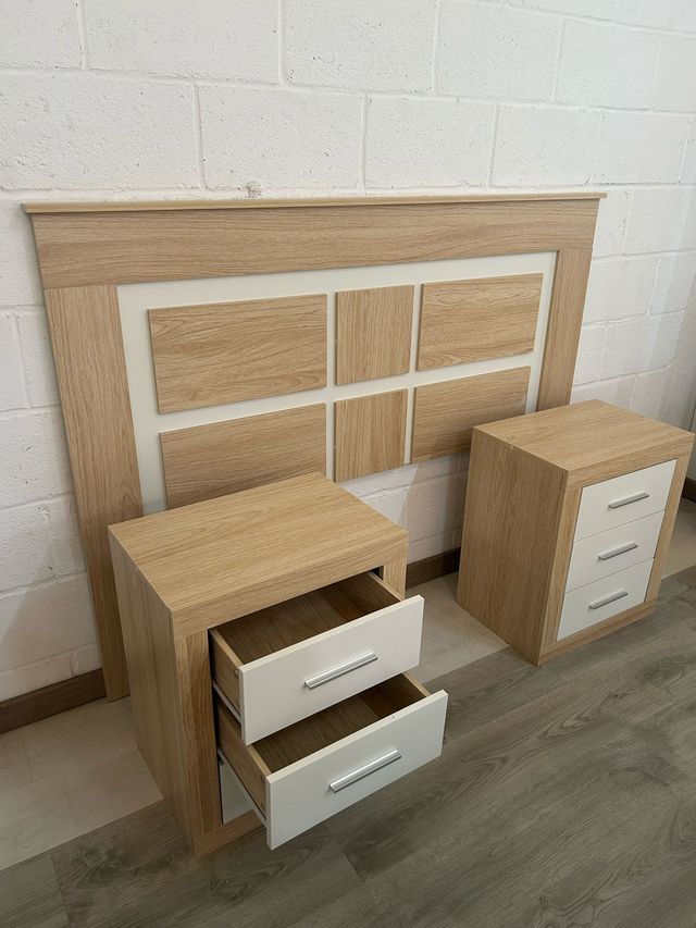 PACK Cabecero cama 135/150cm + 2 mesitas A JUEGO