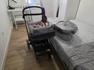 Carro bebé gris - JANE MUMM con capazo y sillita