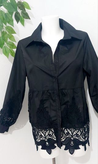 Blusa negra encaje - Talla S