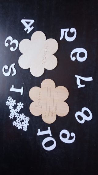 Cumple mes bebé en madera Sin estrenar