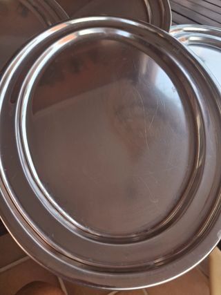 Bandejas de acero 7 unidades a 12euros la unid