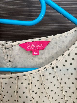 Blusa gasa lunares beige-verde