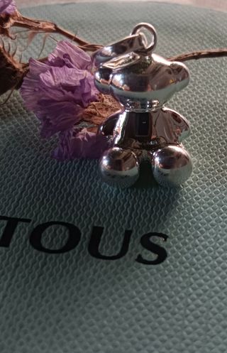 Colgante Tous Anilla Con Oso Baño De Oro 18K Sobre Plata