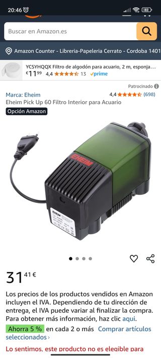 Eheim Pick Up 60 - Filtro Acuario