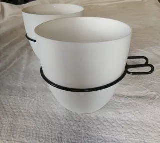 2 Macetas Colgantes Blancas Con Soporte