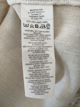 Blusa lino color beige. Talla 46