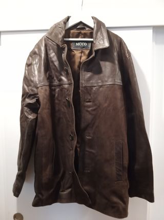 Cazadora cuero Mcco marrón XL