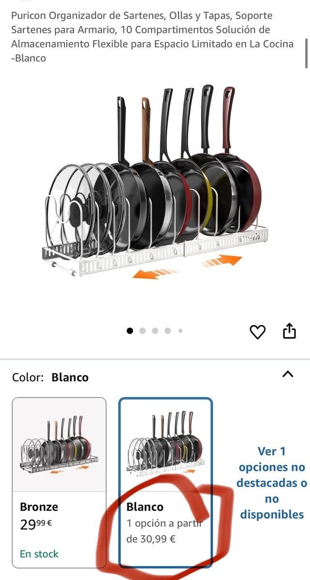 Organizador de sartenes tapas Ollas .NUEVO