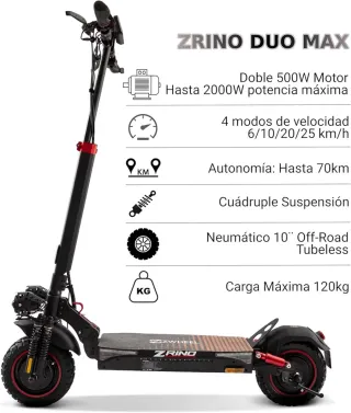Patinete eléctrico (Nuevo) Zwheel Zrino Duo Max