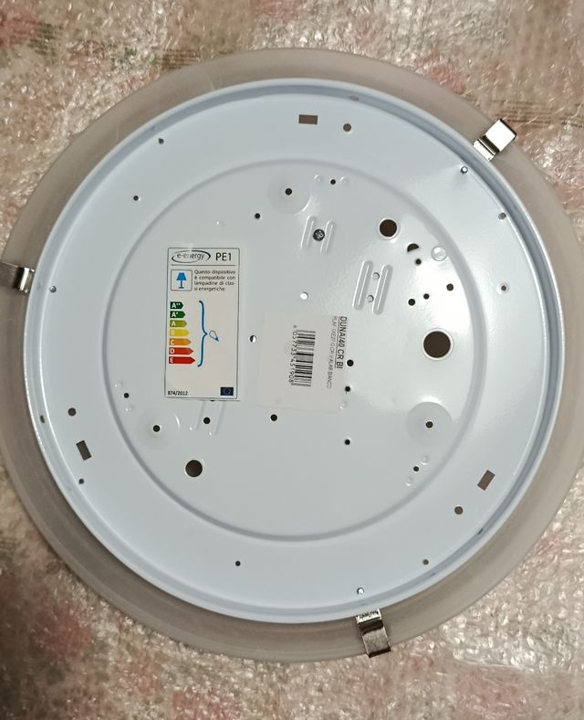 Plafoniera vetro metallo bianca