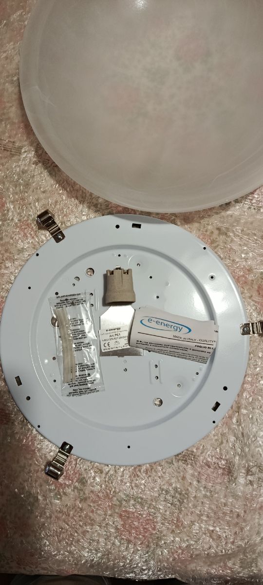 Plafoniera vetro metallo bianca