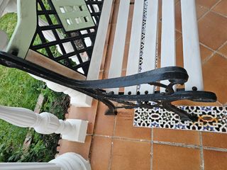 Banco jardín forja blanco