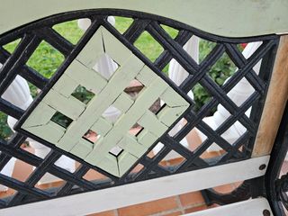 Banco jardín forja blanco