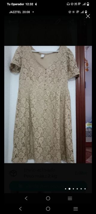 Vestido beige encaje