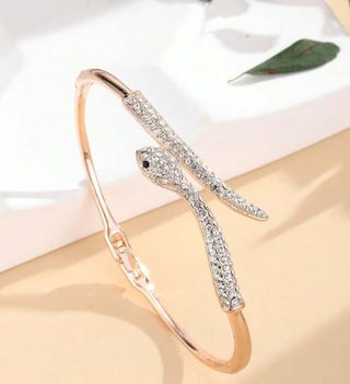 Pulsera serpiente dorada con brillantes