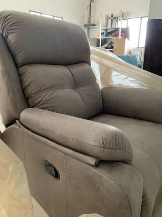 Sillón Relax Gris - Tela Sintética