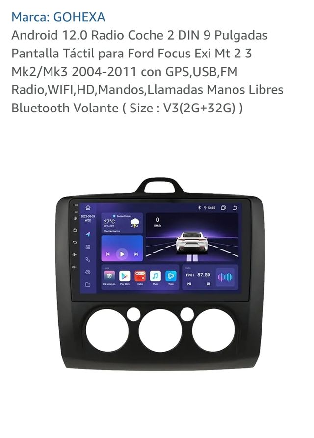 Radio coche Android 9" P9002CP