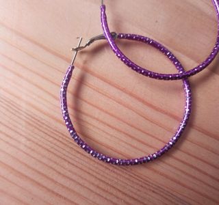 Aretes Aro Morados - 2 pares