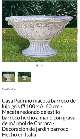 Macetero Casa Padrino Barroco - 100cm