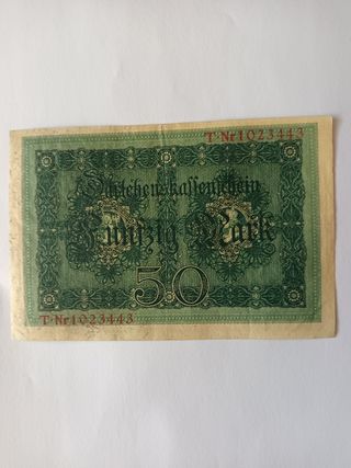 Billete 50 marcos Alemania - antiguo 1914