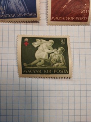 Sellos Hungría Cruz Roja 1942 WW2.