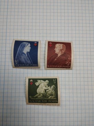 Sellos Hungría Cruz Roja 1942 WW2.