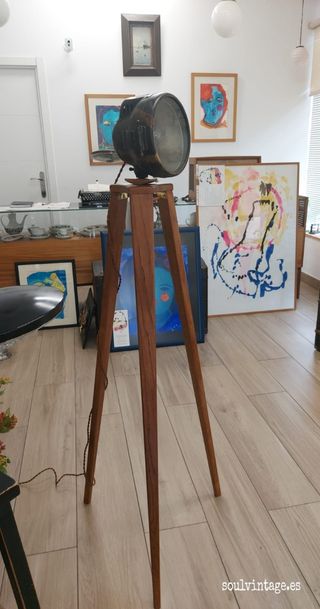 Lámpara trípode vintage Bleriot