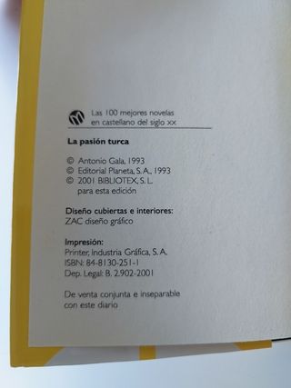 La pasión turca. Antonio Gala