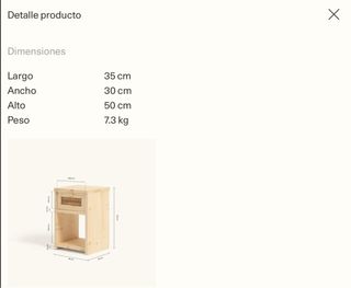 Mesita noche HANNUN - Madera KERLIN 